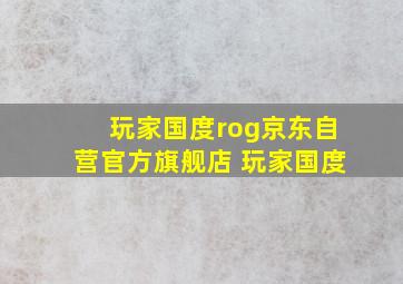 玩家国度rog京东自营官方旗舰店 玩家国度